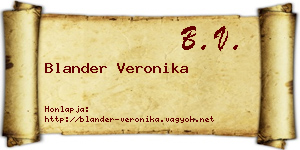 Blander Veronika névjegykártya